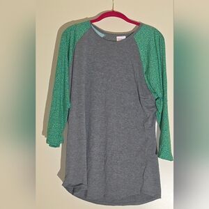LuLaRoe Heather Gray 3/4 Sleeve Top